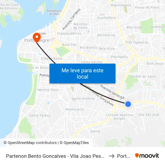 Partenon Bento Goncalves - Vila Joao Pessoa Porto Alegre - Rs 91510-510 Brasil to Porto Alegre map