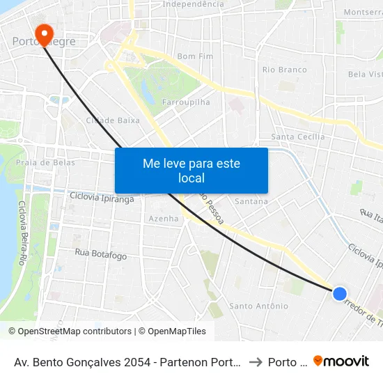 Av. Bento Gonçalves 2054 - Partenon Porto Alegre - Rs 90650-001 Brasil to Porto Alegre map