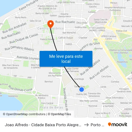 Joao Alfredo - Cidade Baixa Porto Alegre - Rs 90050-003 Brasil to Porto Alegre map