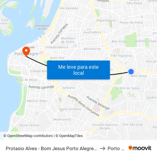 Protasio Alves - Bom Jesus Porto Alegre - Rs 91420-540 Brasil to Porto Alegre map