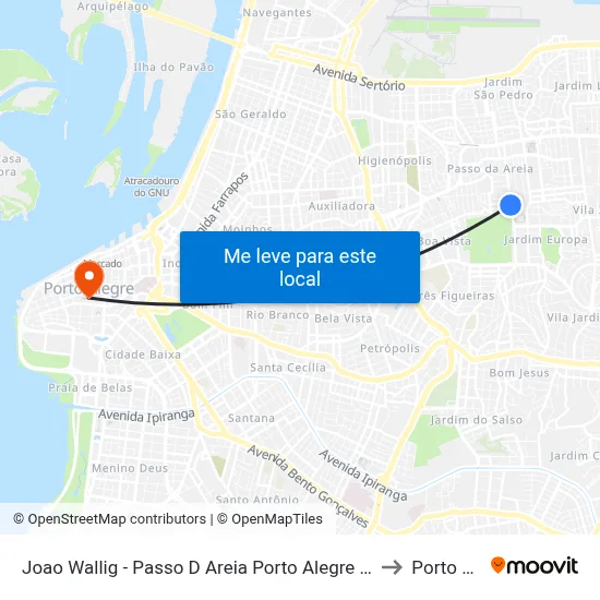 Joao Wallig - Passo D Areia Porto Alegre - Rs 91340-001 Brasil to Porto Alegre map