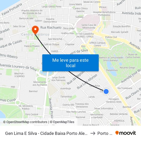 Gen Lima E Silva - Cidade Baixa Porto Alegre - Rs 90050-340 Brasil to Porto Alegre map