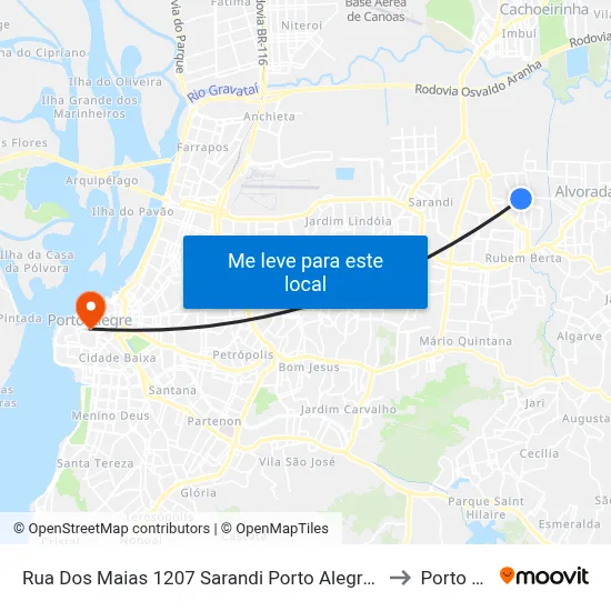 Rua Dos Maias 1207 Sarandi Porto Alegre - Rs 91170-200 Brasil to Porto Alegre map