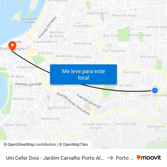 Um Cefer Dois - Jardim Carvalho Porto Alegre - Rs 91430-630 Brasil to Porto Alegre map
