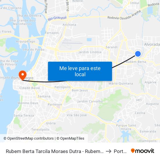 Rubem Berta Tarcila Moraes Dutra - Rubem Berta Porto Alegre - Rs 91170-170 Brasil to Porto Alegre map