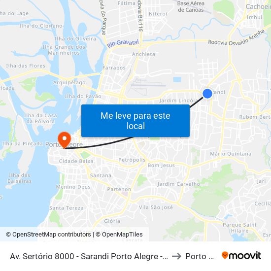 Av. Sertório 8000 - Sarandi Porto Alegre - Rs 91130-720 Brasil to Porto Alegre map