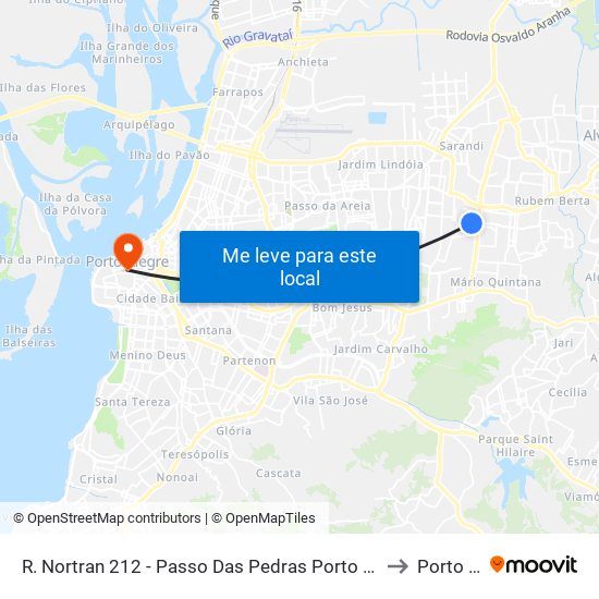 R. Nortran 212 - Passo Das Pedras Porto Alegre - Rs 91230-485 Brasil to Porto Alegre map