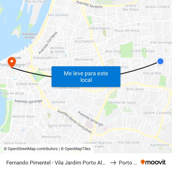 Fernando Pimentel - Vila Jardim Porto Alegre - Rs 91320-181 Brasil to Porto Alegre map