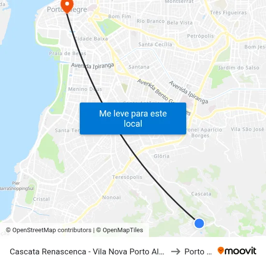 Cascata Renascenca - Vila Nova Porto Alegre - Rs 91712-370 Brasil to Porto Alegre map