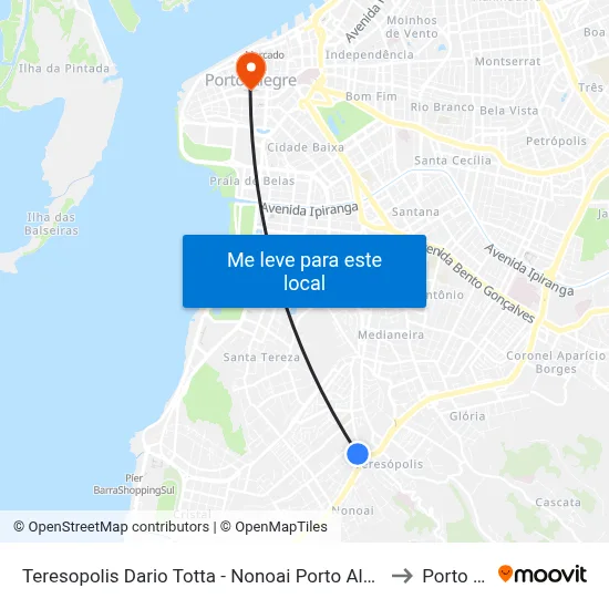 Teresopolis Dario Totta - Nonoai Porto Alegre - Rs 90840-740 Brasil to Porto Alegre map