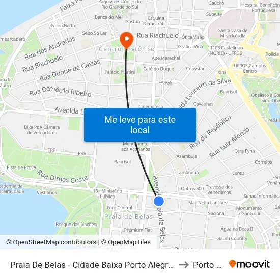 Praia De Belas - Cidade Baixa Porto Alegre - Rs 90050-191 Brasil to Porto Alegre map