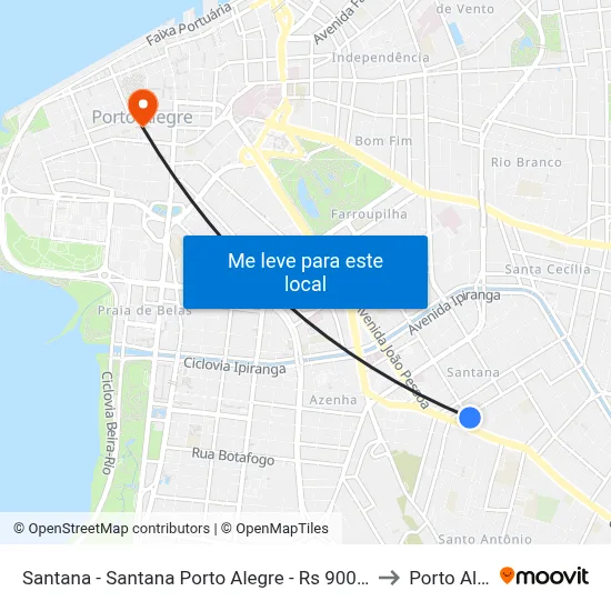 Santana - Santana Porto Alegre - Rs 90040-373 Brasil to Porto Alegre map