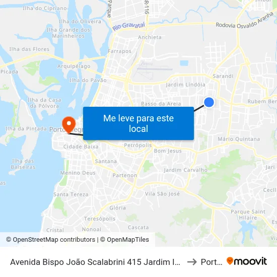 Avenida Bispo João Scalabrini 415 Jardim Itu-Sabará Porto Alegre - Rio Grande Do Sul 91225 Brasil to Porto Alegre map