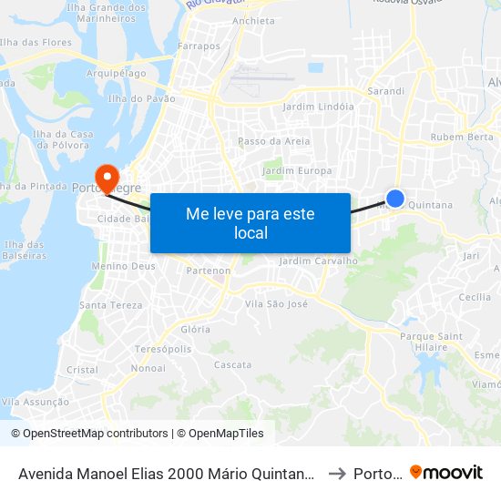 Avenida Manoel Elias 2000 Mário Quintana Porto Alegre - Rs 91240-260 Brasil to Porto Alegre map