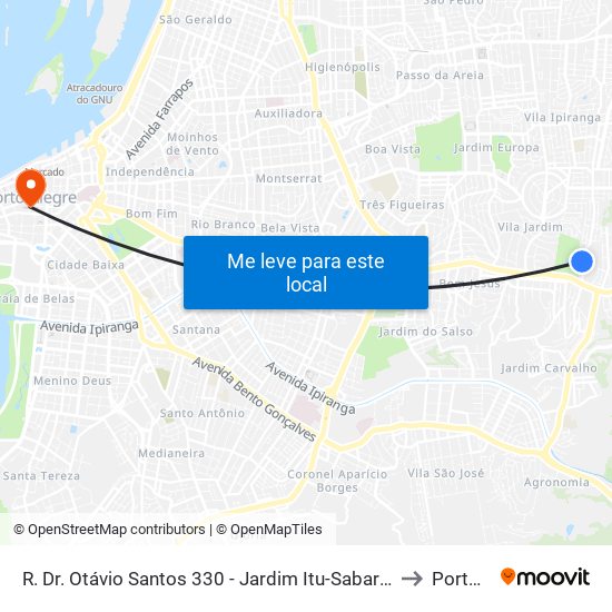 R. Dr. Otávio Santos 330 - Jardim Itu-Sabará Porto Alegre - Rs 91210-000 Brasil to Porto Alegre map