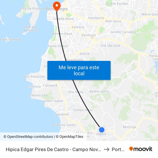 Hipica Edgar Pires De Castro - Campo Novo Porto Alegre - Rs 91787-878 Brasil to Porto Alegre map