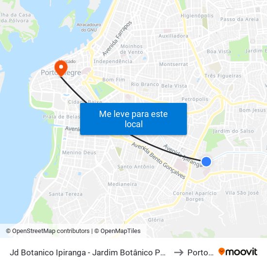 Jd Botanico Ipiranga - Jardim Botânico Porto Alegre - Rs 90160-092 Brasil to Porto Alegre map