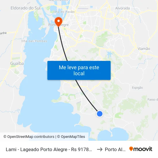 Lami - Lageado Porto Alegre - Rs 91787-220 Brasil to Porto Alegre map