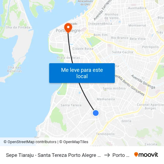 Sepe Tiaraju - Santa Tereza Porto Alegre - Rs 90450-190 Brasil to Porto Alegre map