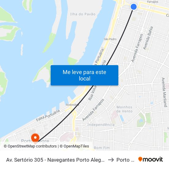 Av. Sertório 305 - Navegantes Porto Alegre - Rs 91020-001 Brasil to Porto Alegre map
