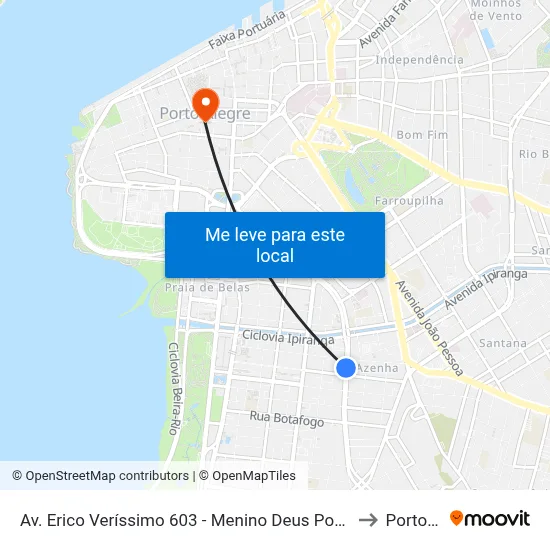Av. Erico Veríssimo 603 - Menino Deus Porto Alegre - Rs 90160-181 Brasil to Porto Alegre map