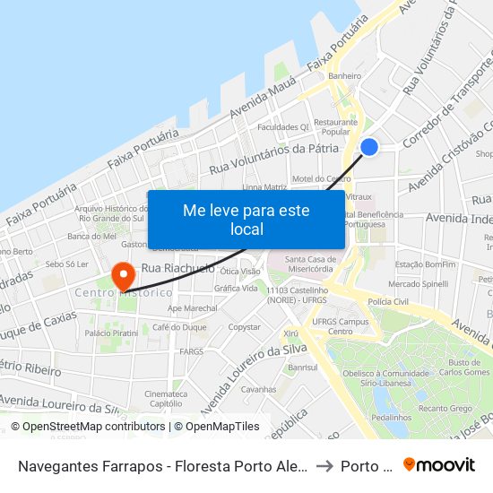 Navegantes Farrapos - Floresta Porto Alegre - Rs 90030-001 Brasil to Porto Alegre map