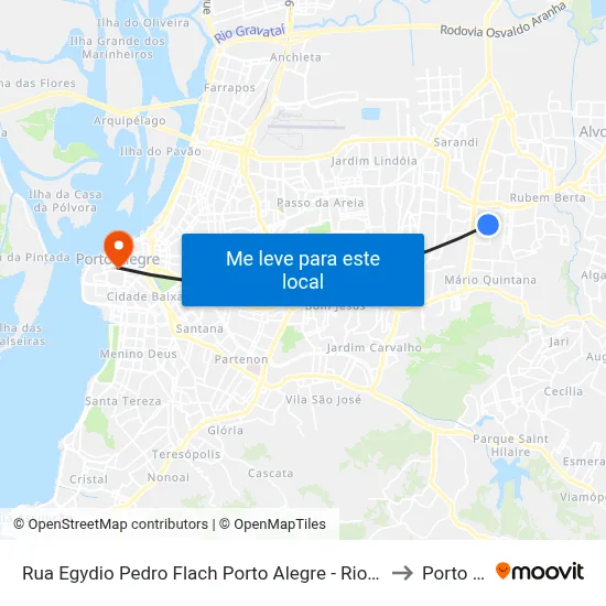 Rua Egydio Pedro Flach Porto Alegre - Rio Grande Do Sul 91240 Brasil to Porto Alegre map
