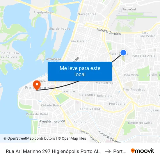 Rua Ari Marinho 297 Higienópolis Porto Alegre - Rio Grande Do Sul 90520 Brasil to Porto Alegre map