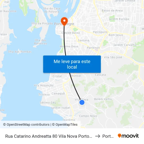 Rua Catarino Andreatta 80 Vila Nova Porto Alegre - Rio Grande Do Sul 91750 Brasil to Porto Alegre map