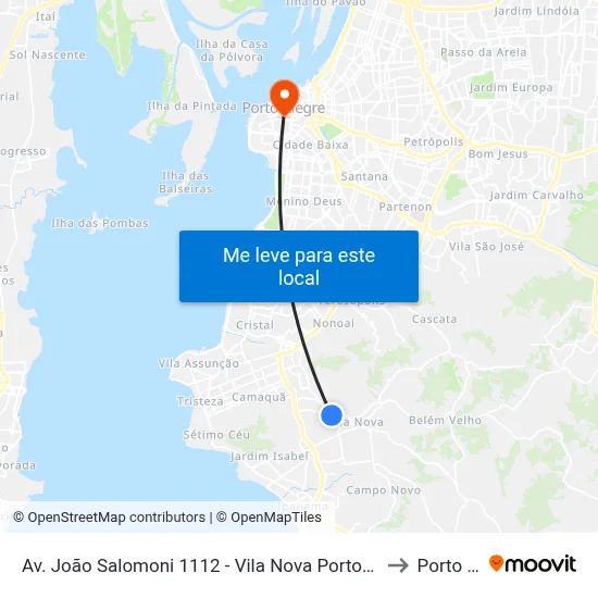 Av. João Salomoni 1112 - Vila Nova Porto Alegre - Rs 91740-830 Brasil to Porto Alegre map