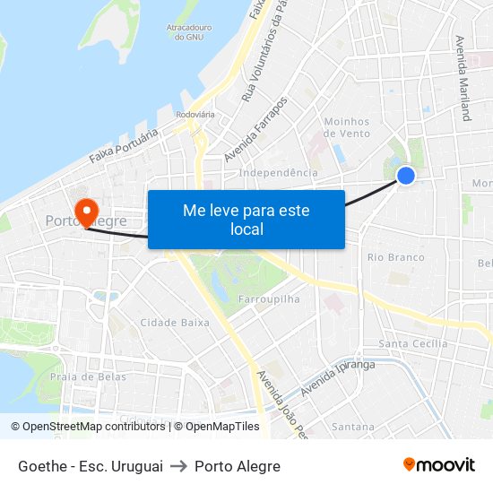 Goethe - Esc. Uruguai to Porto Alegre map