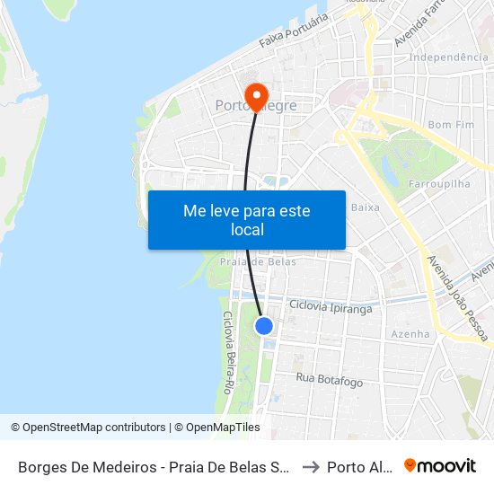 Borges De Medeiros - Praia De Belas Shopping Cb to Porto Alegre map