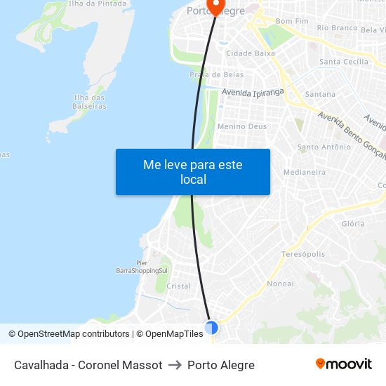Cavalhada - Coronel Massot to Porto Alegre map