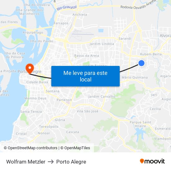 Wolfram Metzler to Porto Alegre map