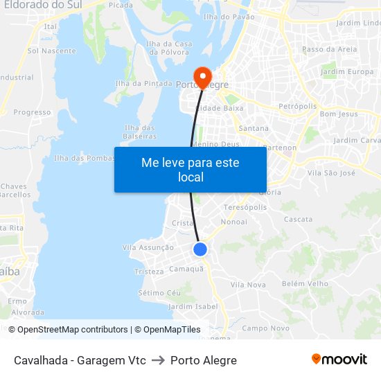 Cavalhada - Garagem Vtc to Porto Alegre map