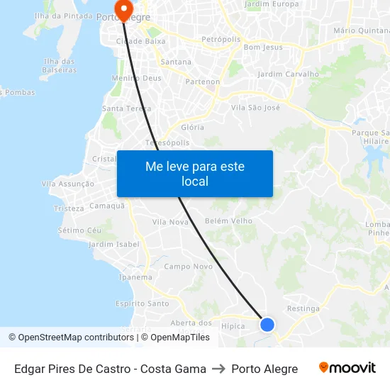 Edgar Pires De Castro - Costa Gama to Porto Alegre map