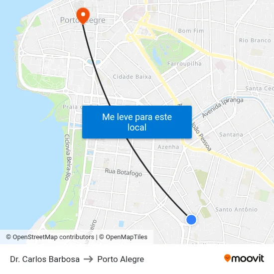 Dr. Carlos Barbosa to Porto Alegre map
