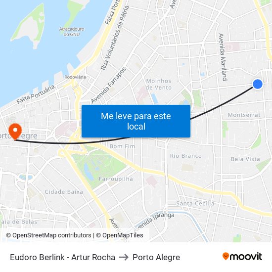 Eudoro Berlink - Artur Rocha to Porto Alegre map