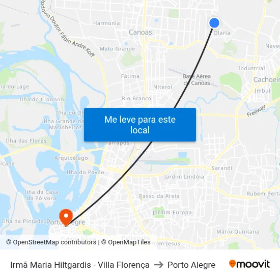 Irmã Maria Hiltgardis - Villa Florença to Porto Alegre map