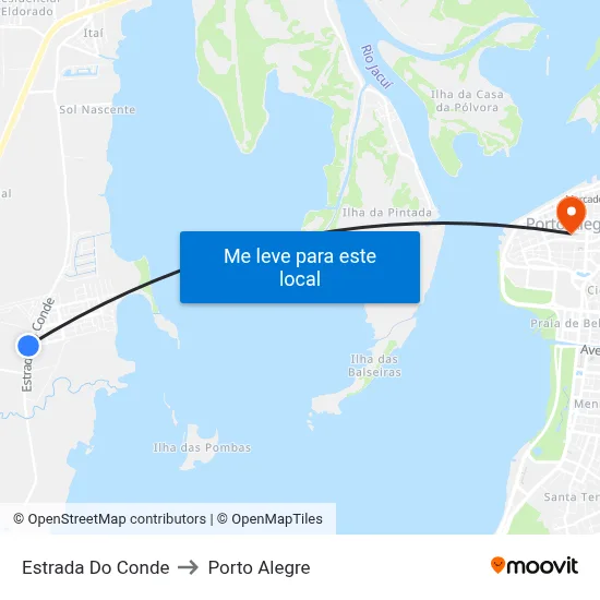 Estrada Do Conde to Porto Alegre map