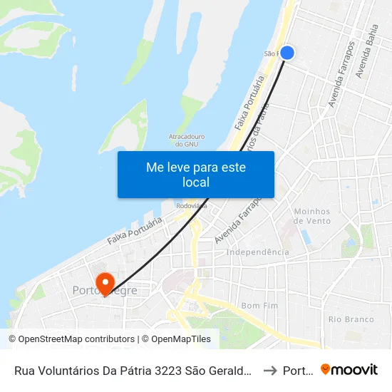 Rua Voluntários Da Pátria 3223 São Geraldo Porto Alegre - Rio Grande Do Sul 90230-011 Brasil to Porto Alegre map