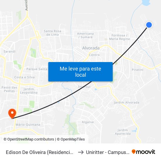 Edison De Oliveira (Residencial Umbu) to Uniritter - Campus Fapa map