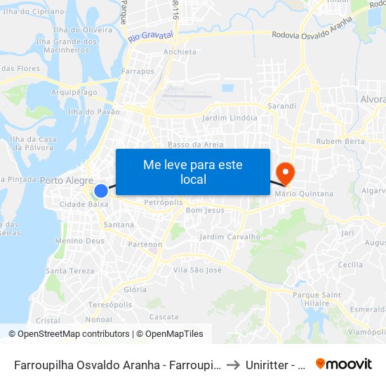 Farroupilha Osvaldo Aranha - Farroupilha Porto Alegre - Rs 90035-190 Brasil to Uniritter - Campus Fapa map