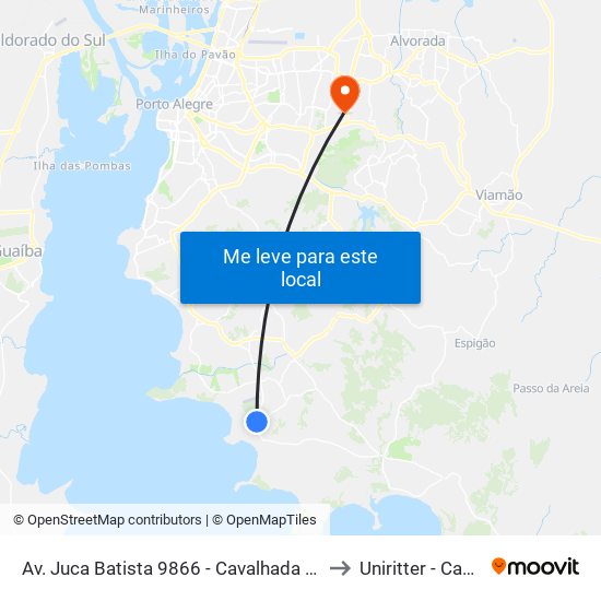 Av. Juca Batista 9866 - Cavalhada Porto Alegre - Rs Brasil to Uniritter - Campus Fapa map