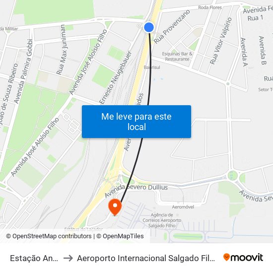 Estação Anchieta to Aeroporto Internacional Salgado Filho - Terminal 2 map