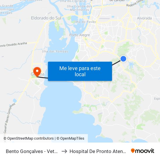 Bento Gonçalves - Veterinária to Hospital De Pronto Atendimento map