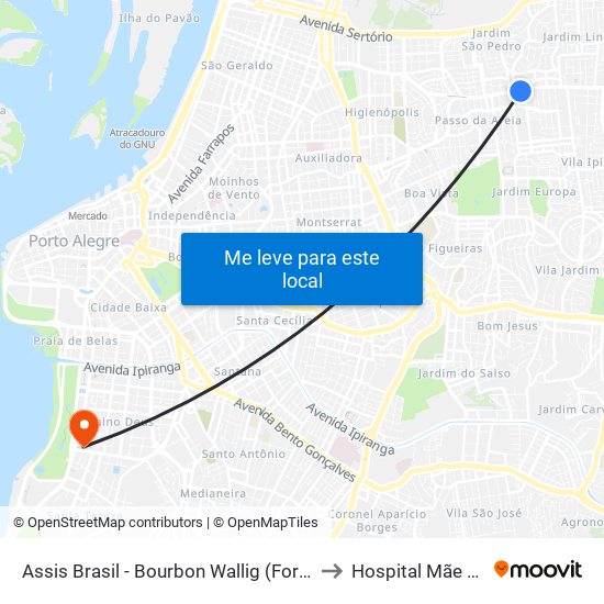 Assis Brasil - Bourbon Wallig (Fora Do Corredor) to Hospital Mãe De Deus map