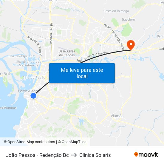 João Pessoa - Redenção Bc to Clínica Solaris map