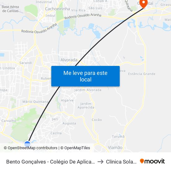 Bento Gonçalves - Colégio De Aplicação to Clínica Solaris map