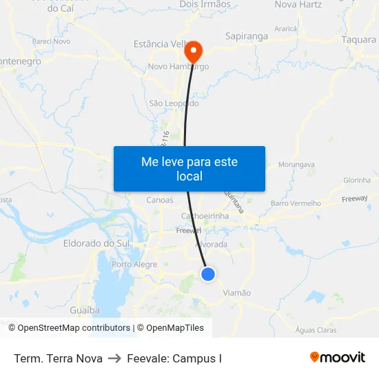 Term. Terra Nova to Feevale: Campus I map